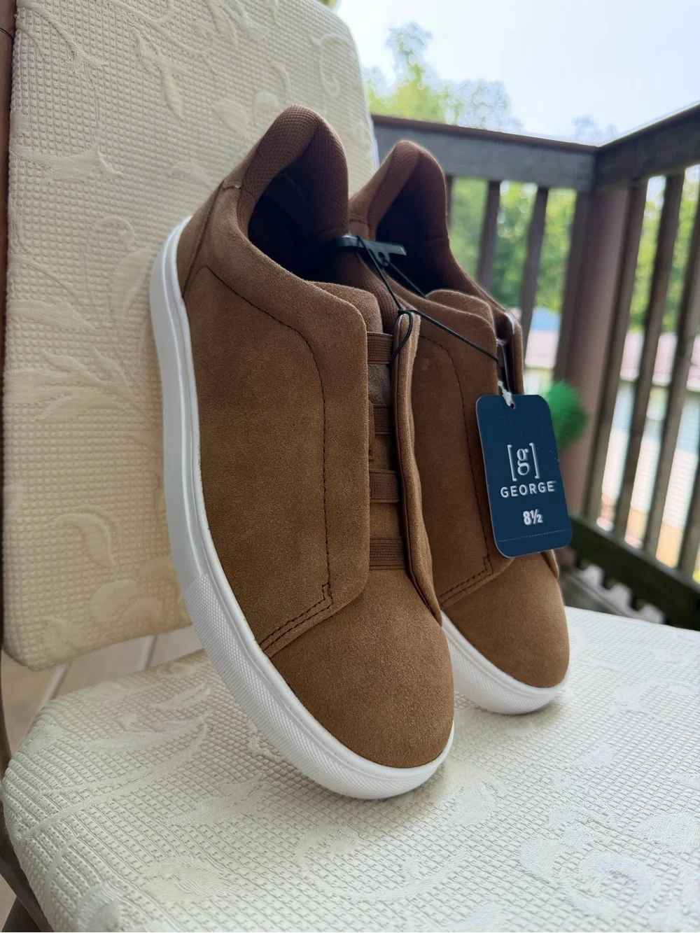 George Men’s Brown Faux Suede Slip-On Sneakers US 8.5 / UK 7.5 NWT